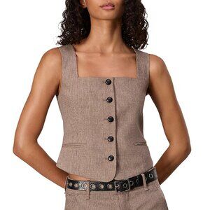 Rag & Bone Women's Size 0 Mariana Plaid Italian Wool Camel Vest NEW